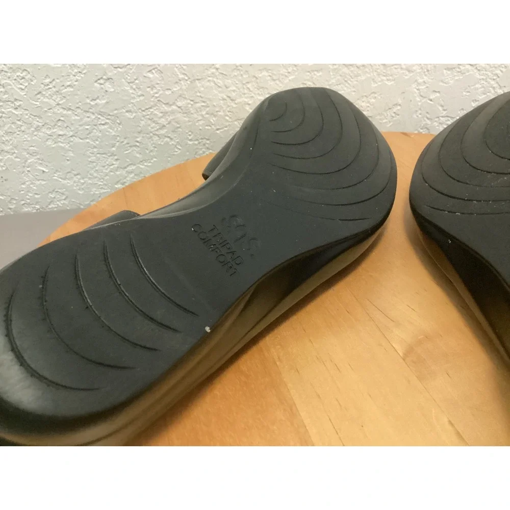 SAS Sandals Womens 8.5 M Black Leather Adjustable Straps Tripad Comfort Walking